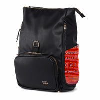Black Voyager Backpack Red Paco 1401E